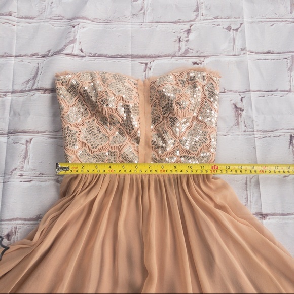 REBECCA TAYLOR Strapless Nude/Dusty Rose Color Mini Dress Women Size 2 - Picture 12 of 15